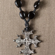 Православные чётки из чёрного агата с крестом